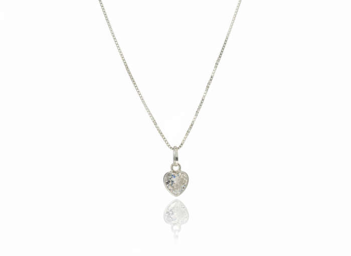 CONJUNTO ZIRCÔNIA CORAÇÃO 6MM - CRISTAL - Imagem 2