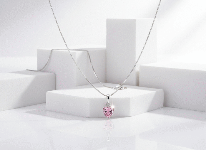 CONJUNTO ZIRCÔNIA CORAÇÃO 6MM - ROSA CRISTAL - Imagem 3