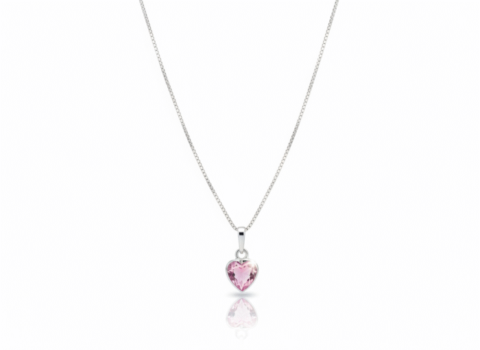 CONJUNTO ZIRCÔNIA CORAÇÃO 6MM - ROSA CRISTAL - Imagem 2