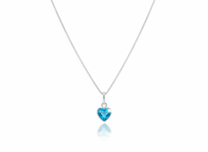 CONJUNTO ZIRCÔNIA CORAÇÃO 6MM - AZUL PISCINA - Imagem 2