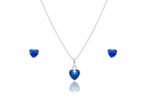 CONJUNTO ZIRCÔNIA CORAÇÃO 6MM - AZUL MONTANA