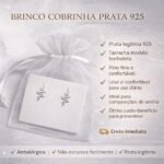 Par Brinco Cobrinha Prata 925 Legitima Delicado Feminino Prateado - Imagem 2
