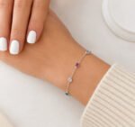 Pulseira Prata 925 Feminina Redonda Zircônia Colorida 18 Cm Prateado 18 Cm - Imagem 4