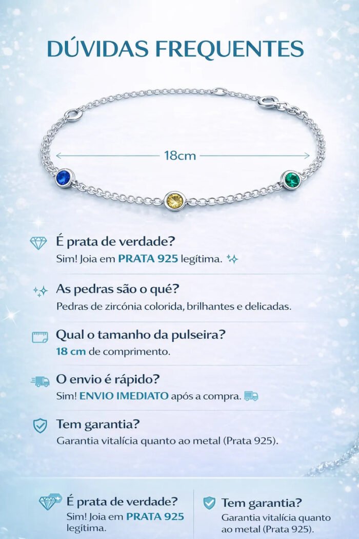 Pulseira Brasil Prata 925 Tema Copa Do Mundo Feminina 18 Cm Prateado 18 Cm - Imagem 2