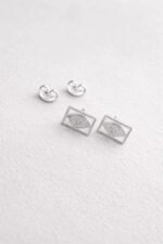 Brinco Brasil Copa Prata 925 Minimalista Pequeno Tendenciais Prateado - Imagem 7