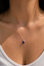 Colar Feminino Ponto De Luz Redondo Prata 925 Caixinha Azul - Imagem 3