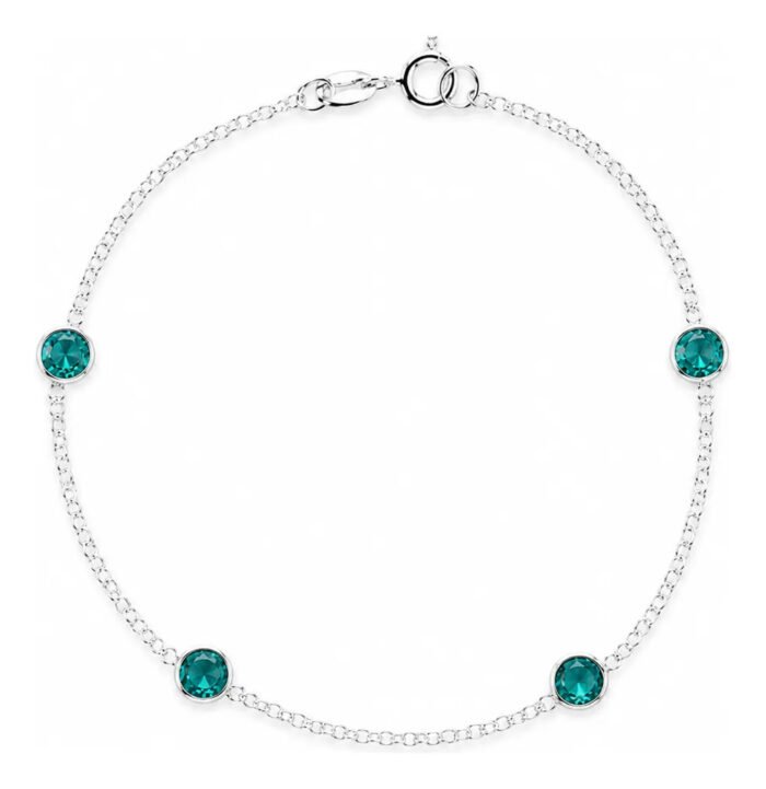 202f80772fe0fac475a384899c262e61.jpg Pulseira Prata 925 Feminina Redonda Zircônia Turmalina 18 Cm Prateado 18 Cm - Imagem 1
