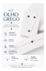 Kit Olho Grego Prata 925 Gargantilha + Pulseira + Brincos Prateado - Imagem 2