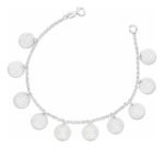 Pulseira Prata 925 Com Medalhas 10 Mandamentos Feminina Prateado 18 Cm