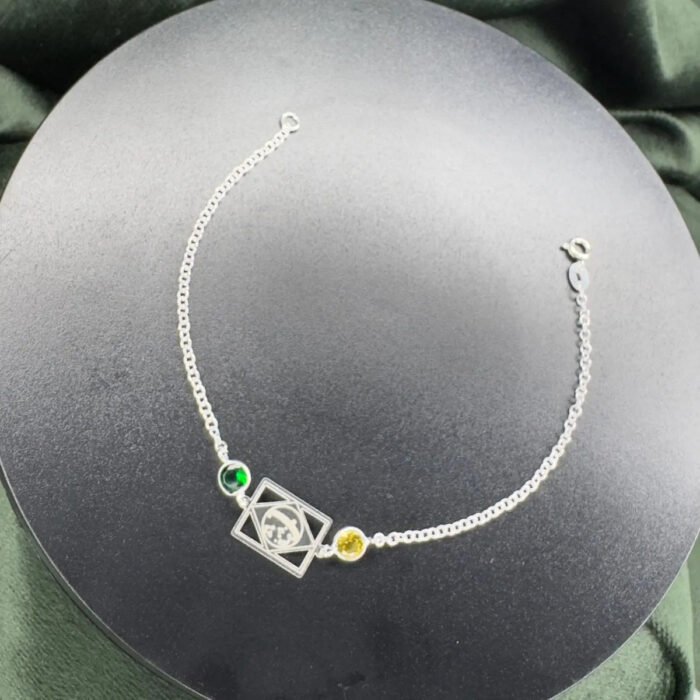 Pulseira Prata 925 Zircônia Brasil Verde Amarelo Femini Luxo Prateado 18 Cm - Imagem 4