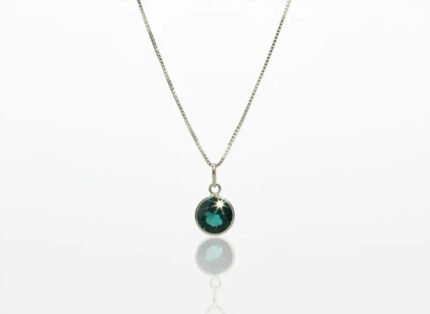 Colar Feminino Ponto De Luz Redondo Prata 925 Caixinha Turmalina