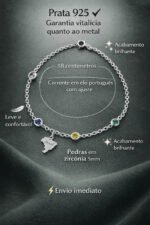 Pulseira Brasil Prata 925 Copa Do Mundo Feminina Delicada 18 Prateado 18 Cm - Imagem 2