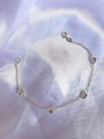 Kit Colar E Pulseira Prata 925 Coração Cristal Caixinha Pres Prateado - Imagem 4