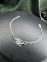 Pulseira Prata 925 Zircônia Brasil Verde Amarelo Femini Luxo Prateado 18 Cm - Imagem 7
