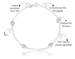 Pulseira Prata 925 Feminina Coração Zircônia Cristal 18 Cm Prateado 19 Cm 18 Cm - Imagem 2