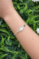 Pulseira Prata 925 Zircônia Brasil Verde Amarelo Femini Luxo Prateado 18 Cm - Imagem 3