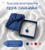 Colar Feminino Ponto De Luz Coracao Prata 925 Caixinha Azul - Imagem 4