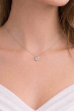 Kit Colar E Pulseira Prata 925 Coração Cristal Caixinha Pres Prateado - Imagem 2