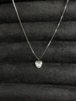 Colar Feminino Prata 925 Ponto De Luz Zircônia Coração 45cm Prateado - Imagem 6