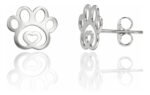 Par Brinco Pet Patinha Prata 925 Legitima Delicado Feminino Prateado