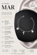 Pulseira Verão Mar Praia Prata 925 Feminina Ajustavel Prateado 18 Cm - Imagem 2