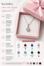 Colar Feminino Ponto De Luz Redondo Prata 925 Caixinha Verde - Imagem 2