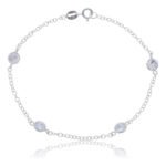 Pulseira Prata 925 Feminina Redonda Zircônia Cristal 18 Cm Prateado 18 Cm