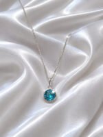 Colar Feminino Ponto De Luz Redondo Prata 925 Caixinha Azul Celeste - Imagem 4