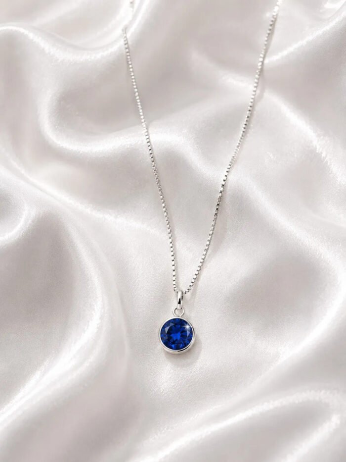 Colar Feminino Ponto De Luz Redondo Prata 925 Caixinha Azul - Imagem 4