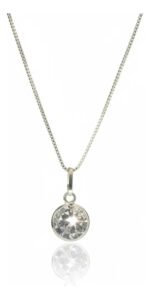Colar Feminino Ponto De Luz Redondo Prata 925 Caixinha Branco