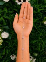 Pulseira Prata 925 Feminina Redonda Zircônia Rosa 18 Cm Prateado 18 Cm - Imagem 6