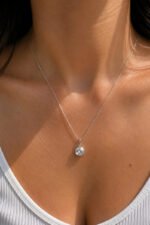 Colar Feminino Ponto De Luz Redondo Prata 925 Caixinha Branco - Imagem 3