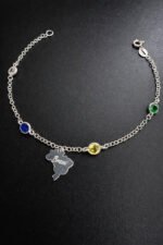 Pulseira Brasil Prata 925 Copa Do Mundo Feminina Delicada 18 Prateado 18 Cm - Imagem 6