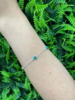 Pulseira Prata 925 Feminina Coração Zircônia Turmalina 18 Cm Prateado 19 Cm 18 Cm - Imagem 5
