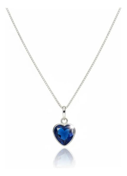 Colar Feminino Ponto De Luz Coracao Prata 925 Caixinha Azul
