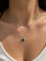 Colar Feminino Ponto De Luz Redondo Prata 925 Caixinha Verde - Imagem 3