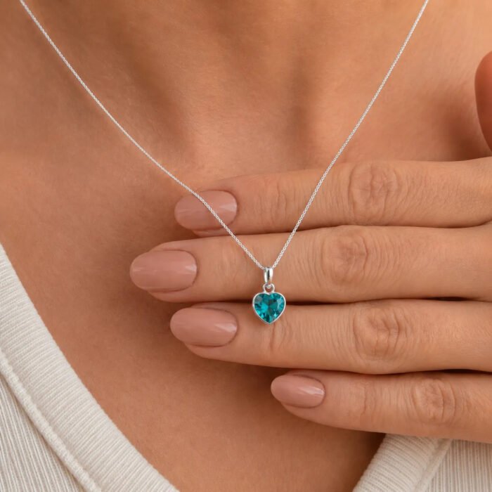 Colar E Brincos Feminino Ponto De Luz Coração Prata Pura 925 Prateado - Imagem 4