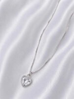 Colar Feminino Ponto De Luz Coracao Prata 925 Caixinha Branco - Imagem 5