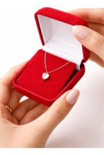 Colar Feminino Coração Ponto Luz Prata 925 Caixinha Presente Prateado - Imagem 5