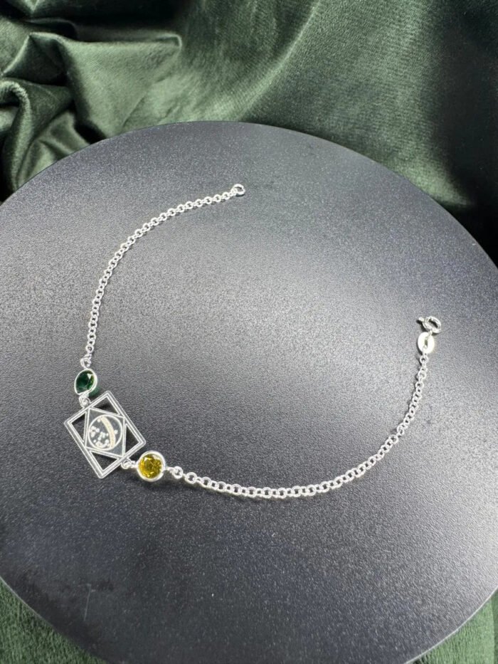 Pulseira Prata 925 Zircônia Brasil Verde Amarelo Femini Luxo Prateado 18 Cm - Imagem 6
