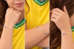 Pulseira Brasil Prata 925 Tema Copa Do Mundo Feminina 18 Cm Prateado 18 Cm - Imagem 4
