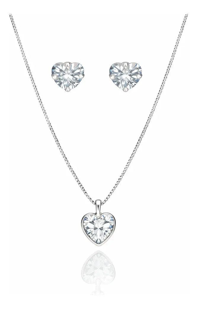 008ff6b39ce536ee4da1987d5fc02a79-44.jpg Kit Conjunto Prata 925 Feminino Coração Zircônia Cristal Prateado - Imagem 1