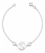 Pulseira Signo Prata 925 Feminina Medalha Pingente Escorpião 18 Cm