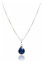 Colar Feminino Ponto De Luz Gota Prata 925 Caixinha Azul