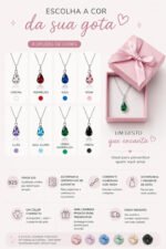 Colar Feminino Ponto De Luz Gota Prata 925 Caixinha Branco - Imagem 2