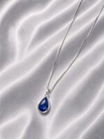 Colar Feminino Ponto De Luz Gota Prata 925 Caixinha Azul - Imagem 5