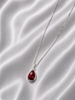 Colar Feminino Ponto De Luz Gota Prata 925 Caixinha Vermelho - Imagem 5