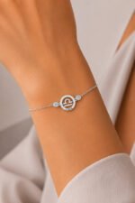 Pulseira Signo Prata 925 Feminina Medalha Pingente Libra 18 Cm - Imagem 3