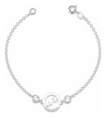 Pulseira Signo Prata 925 Feminina Medalha Pingente Sagitário 18 Cm