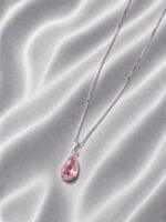 Colar Feminino Ponto De Luz Gota Prata 925 Caixinha Rosa - Imagem 5